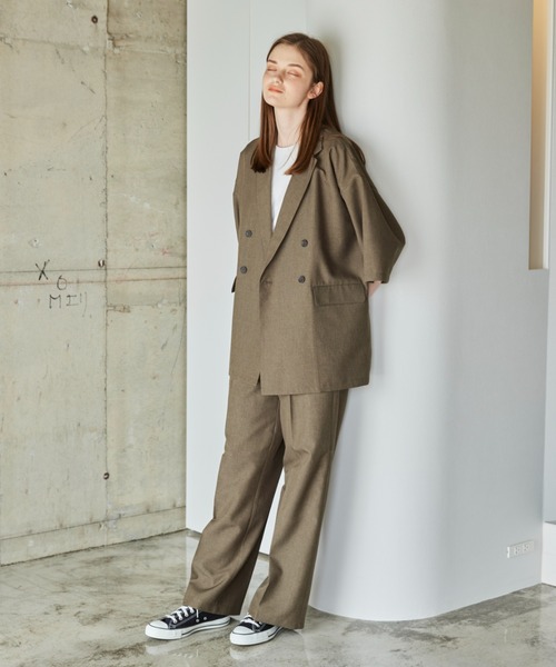 flaner（フラネ）の「Loose linen like double jacket/ルーズリネン