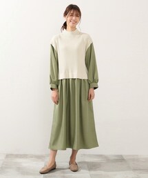 DRESKIP | ニットベストドッキングワンピース(ワンピース)