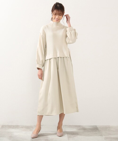 DRESKIP（ドレスキップ）の「◆ニットベストドッキングワンピース（ワンピース・レディース・ブラック/カーキ/ライトベージュ・02/03/04）」の14枚目の写真