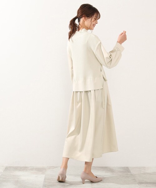 DRESKIP（ドレスキップ）の「◆ニットベストドッキングワンピース（ワンピース・レディース・ブラック/カーキ/ライトベージュ・02/03/04）」の16枚目の写真