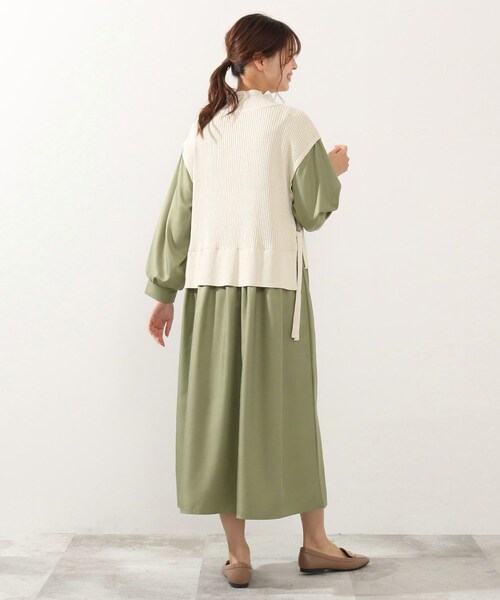 DRESKIP（ドレスキップ）の「◆ニットベストドッキングワンピース（ワンピース・レディース・ブラック/カーキ/ライトベージュ・02/03/04）」の22枚目の写真