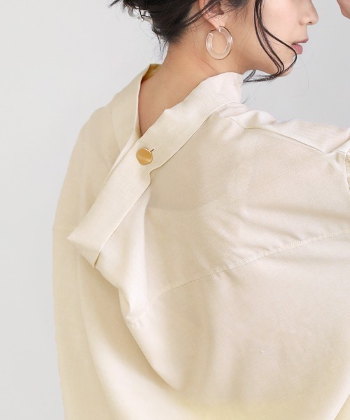 Bou Jeloud（ブージュルード）の「【WEB限定】袖シャギー変形ブラウス（シャツ/ブラウス・レディース・ブルー/アイボリー/ミント/ブラック・38）」の6枚目の写真