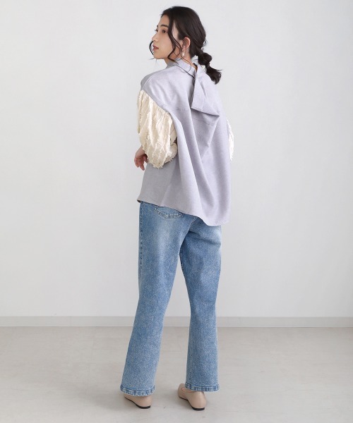 Bou Jeloud（ブージュルード）の「【WEB限定】袖シャギー変形ブラウス（シャツ/ブラウス・レディース・ブルー/アイボリー/ミント/ブラック・38）」の10枚目の写真