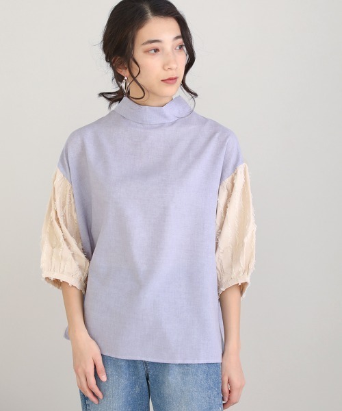 Bou Jeloud（ブージュルード）の「【WEB限定】袖シャギー変形ブラウス（シャツ/ブラウス・レディース・ブルー/アイボリー/ミント/ブラック・38）」の9枚目の写真