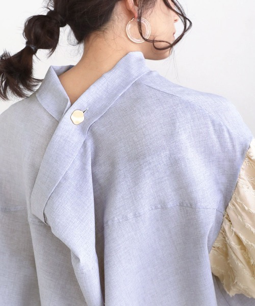 Bou Jeloud（ブージュルード）の「【WEB限定】袖シャギー変形ブラウス（シャツ/ブラウス・レディース・ブルー/アイボリー/ミント/ブラック・38）」の11枚目の写真