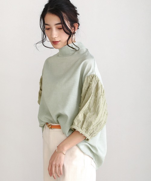 Bou Jeloud（ブージュルード）の「【WEB限定】袖シャギー変形ブラウス（シャツ/ブラウス・レディース・ブルー/アイボリー/ミント/ブラック・38）」の20枚目の写真