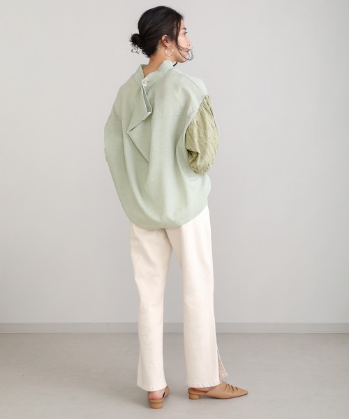 Bou Jeloud（ブージュルード）の「【WEB限定】袖シャギー変形ブラウス（シャツ/ブラウス・レディース・ブルー/アイボリー/ミント/ブラック・38）」の19枚目の写真