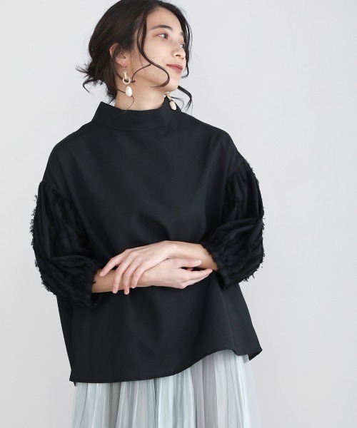 Bou Jeloud（ブージュルード）の「【WEB限定】袖シャギー変形ブラウス（シャツ/ブラウス・レディース・ブルー/アイボリー/ミント/ブラック・38）」の13枚目の写真