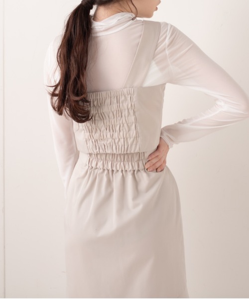 OLIVE des OLIVE（オリーブデオリーブ）の「マーメイドセットアップジャンスカ（ワンピース・レディース・ブラック/アイボリー/ワンウォッシュ・FREE）」の8枚目の写真