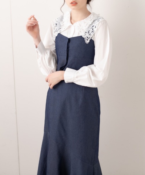 OLIVE des OLIVE（オリーブデオリーブ）の「マーメイドセットアップジャンスカ（ワンピース・レディース・ブラック/アイボリー/ワンウォッシュ・FREE）」の18枚目の写真