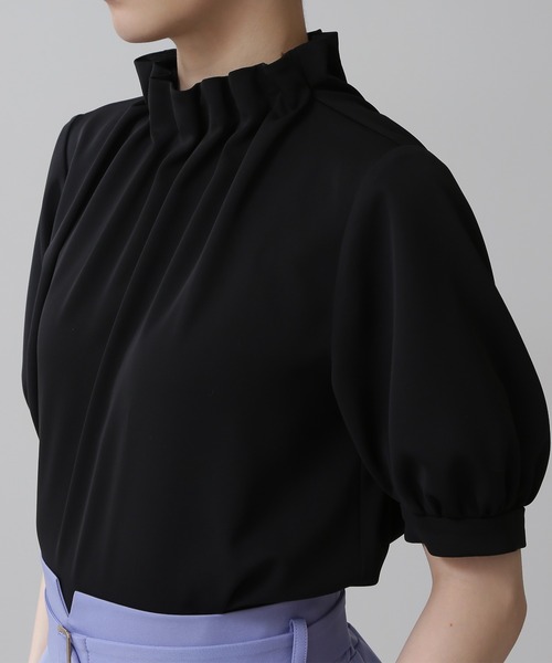 N.（N. Natural Beauty Basic）（エヌエヌナチュラルビューティーベーシック）の「◆ペーパーバック５分袖ブラウス（シャツ/ブラウス・レディース・オフホワイト/ブラック/グレー/カーキ/ピンク・MEDIUM）」の10枚目の写真