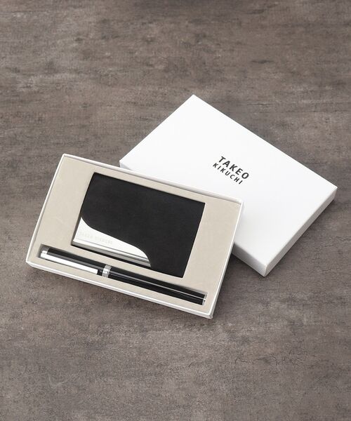 TAKEO KIKUCHI（タケオキクチ）の「◆ボールペン カードケース セット（名刺入れ・メンズ・ブラック/ネイビー・00）」の2枚目の写真