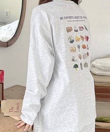 Dalfwin | 韓国ファッションFAVORITEプリントロングTシャツ(Tシャツ/カットソー)