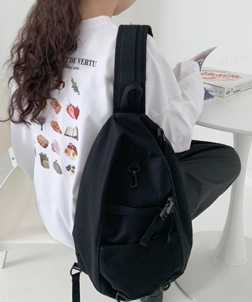 Dalfwin（ダールフィン）の「韓国ファッションFAVORITEプリントロングTシャツ（Tシャツ/カットソー・レディース・グレー系その他/チャコールグレー/ホワイト・FREE）」の21枚目の写真