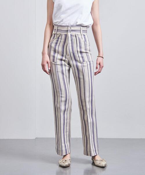 FILL THE BILL（フィルザビル）の「【別注】＜FILL THE BILL（フィル ザ ビル）＞ストライプ パンツ（その他パンツ・レディース・ダークグレー/イエロー/パープル・2/1）」の4枚目の写真