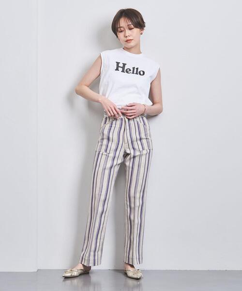 FILL THE BILL（フィルザビル）の「【別注】＜FILL THE BILL（フィル ザ ビル）＞ストライプ パンツ（その他パンツ・レディース・ダークグレー/イエロー/パープル・2/1）」の7枚目の写真