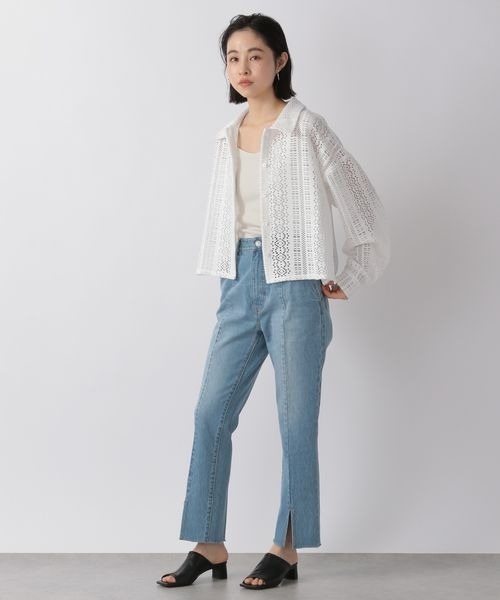 LOWRYS FARM(ローリーズファーム)の「レースクロップドシャツ 266557(シャツ/ブラウス・レディース・ホワイト/ブラック/ピンク・FREE)」の12枚目の写真