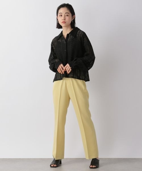 LOWRYS FARM(ローリーズファーム)の「レースクロップドシャツ 266557(シャツ/ブラウス・レディース・ホワイト/ブラック/ピンク・FREE)」の4枚目の写真