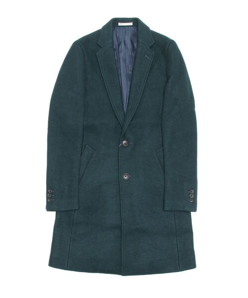 HIGH STREET(ハイストリート)の「HIGH STREET∴ブークレー圧縮ウールチェスターコート(チェスターコート・メンズ・ネイビー/ベージュ/ダークグリーン・S/L/LL/M)」の2枚目の写真