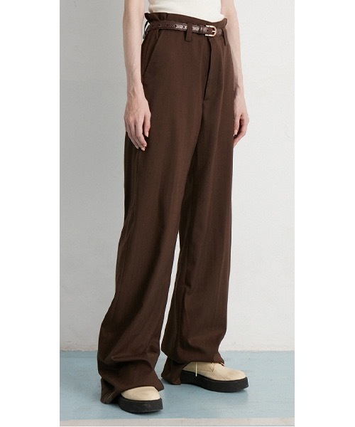 MIXSEVEN（ミックスセブン）の「【MIX SEVEN】【2022SS】High Waist Brown Stitch Wide Pants MX22SS26（スラックス・メンズ・ブラウン・S/L）」の3枚目の写真