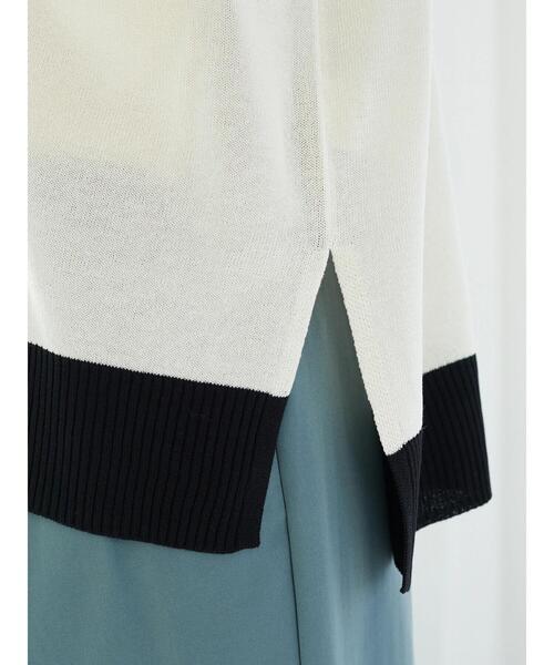 Green　Parks（グリーンパークス）の「バイカラーミドル丈カーデ（カーディガン/ボレロ・レディース・ライトベージュ/ライトグレー/オフホワイト・FREE）」の11枚目の写真