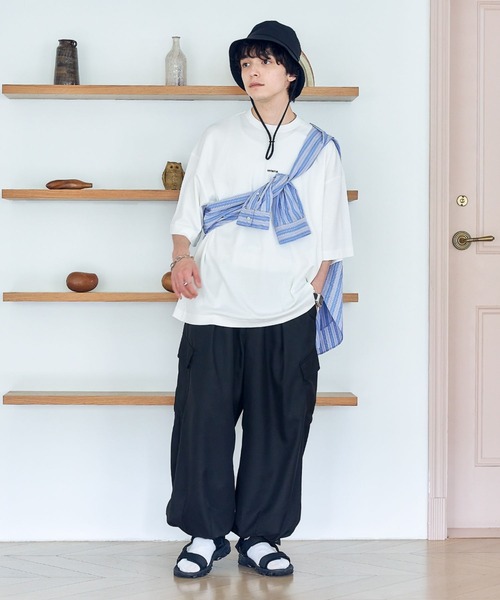 RAGEBLUE（レイジブルー）の「スムースコットン/ワンポイント刺繍Tシャツ（Tシャツ/カットソー・メンズ・ホワイト/ライトブルー/ブラック/グリーン/ライトグリーン/ベージュ・SMALL/MEDIUM/LARGE）」の7枚目の写真