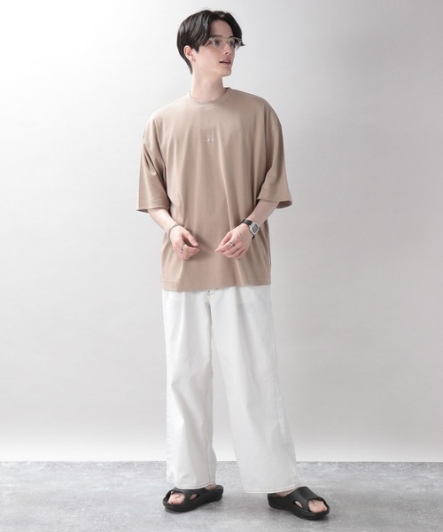 RAGEBLUE（レイジブルー）の「スムースコットン/ワンポイント刺繍Tシャツ（Tシャツ/カットソー・メンズ・ホワイト/ライトブルー/ブラック/グリーン/ライトグリーン/ベージュ・SMALL/MEDIUM/LARGE）」の20枚目の写真