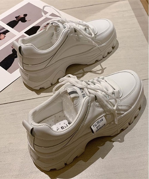 AMELY(エミリー)の「ダッドスニーカー(スニーカー・レディース・ホワイト/ブラック/グリーン/ベビーピンク/イエロー/オフホワイト・38/39/36/37)」の10枚目の写真