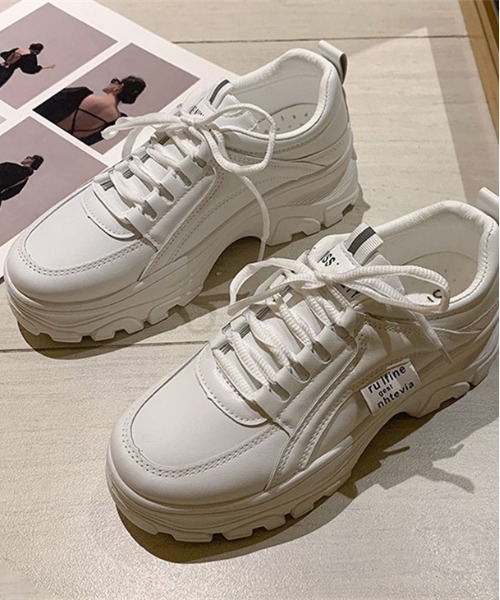 AMELY(エミリー)の「ダッドスニーカー(スニーカー・レディース・ホワイト/ブラック/グリーン/ベビーピンク/イエロー/オフホワイト・38/39/36/37)」の19枚目の写真