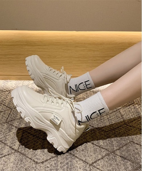 AMELY(エミリー)の「ダッドスニーカー(スニーカー・レディース・ホワイト/ブラック/グリーン/ベビーピンク/イエロー/オフホワイト・38/39/36/37)」の13枚目の写真
