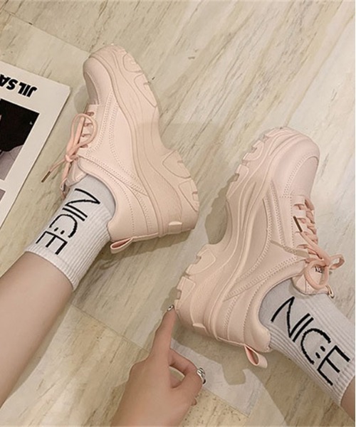 AMELY(エミリー)の「ダッドスニーカー(スニーカー・レディース・ホワイト/ブラック/グリーン/ベビーピンク/イエロー/オフホワイト・38/39/36/37)」の18枚目の写真