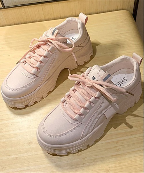 AMELY(エミリー)の「ダッドスニーカー(スニーカー・レディース・ホワイト/ブラック/グリーン/ベビーピンク/イエロー/オフホワイト・38/39/36/37)」の9枚目の写真