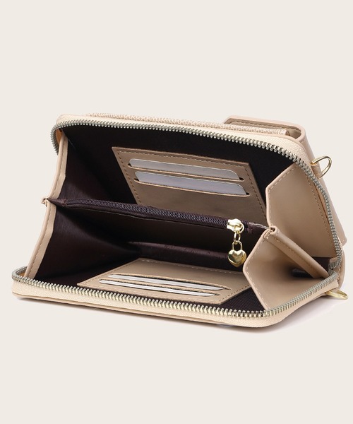 LA VORAGINE(ラ ヴォラジネ)の「クロコ型押し ミニお財布ショルダー/スマホ入れ(ショルダーバッグ・レディース・ブラック/ベージュ/レッド/ピンク/ブラウン/グリーン/ブラック系1/グレー/ブルー・FREE)」の15枚目の写真