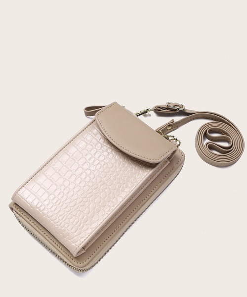 LA VORAGINE(ラ ヴォラジネ)の「クロコ型押し ミニお財布ショルダー/スマホ入れ(ショルダーバッグ・レディース・ブラック/ベージュ/レッド/ピンク/ブラウン/グリーン/ブラック系1/グレー/ブルー・FREE)」の13枚目の写真