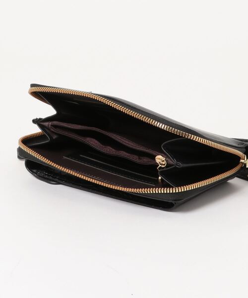 LA VORAGINE(ラ ヴォラジネ)の「クロコ型押し ミニお財布ショルダー/スマホ入れ(ショルダーバッグ・レディース・ブラック/ベージュ/レッド/ピンク/ブラウン/グリーン/ブラック系1/グレー/ブルー・FREE)」の17枚目の写真