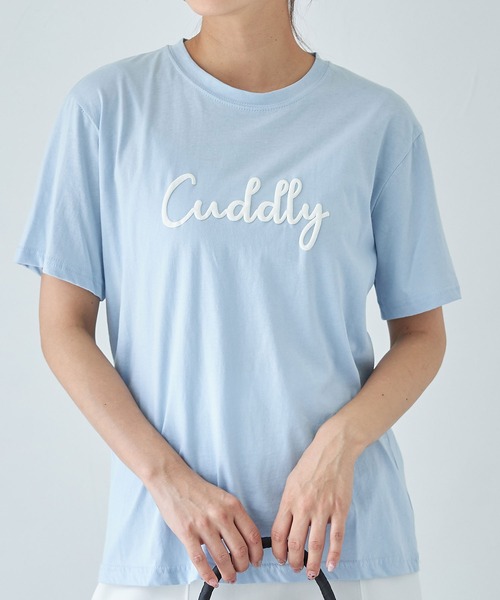 each(イーチ)の「【Cuddly】ロゴTシャツ(Tシャツ/カットソー・レディース・ホワイト/サックスブルー/レモンイエロー・FREE)」の3枚目の写真