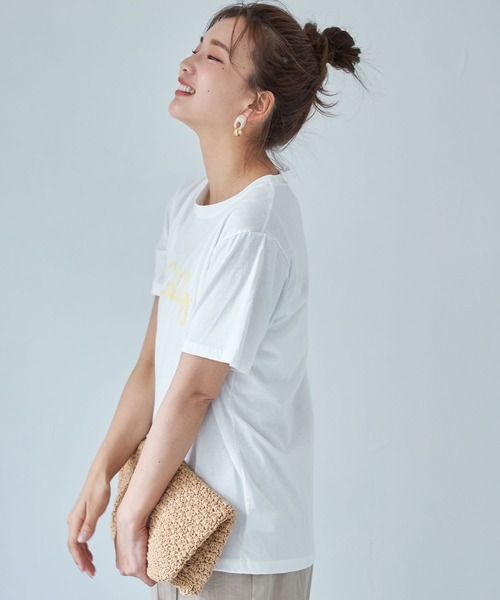 each(イーチ)の「【Cuddly】ロゴTシャツ(Tシャツ/カットソー・レディース・ホワイト/サックスブルー/レモンイエロー・FREE)」の5枚目の写真