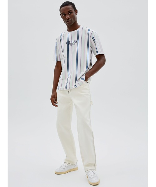 Guess（ゲス）の「GUESS Originals Striped Tee（Tシャツ/カットソー・メンズ・ホワイト・SMALL/MEDIUM/LARGE/X-LARGE）」の4枚目の写真