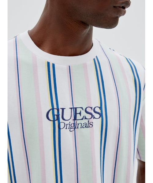 Guess（ゲス）の「GUESS Originals Striped Tee（Tシャツ/カットソー・メンズ・ホワイト・SMALL/MEDIUM/LARGE/X-LARGE）」の3枚目の写真