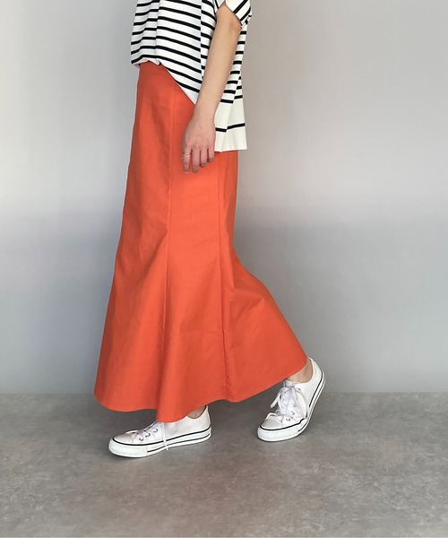 PICCIN(ピッチン)の「リネンマーメイドスカート(スカート・レディース・カーキ/オレンジ/サンドベージュ・M)」の3枚目の写真