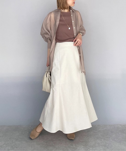 PICCIN(ピッチン)の「リネンマーメイドスカート(スカート・レディース・カーキ/オレンジ/サンドベージュ・M)」の16枚目の写真