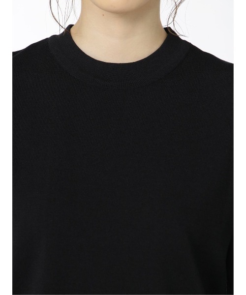 m.f.editorial（エムエフエディトリアル）の「【袖シフォン 異素材切替 ウォッシャブル】m.f.エディトリアル レディース クルー 長袖ニットプルオーバー（ニット/セーター・レディース・ベージュ/ブラック/ホワイト・MEDIUM/LARGE）」の9枚目の写真