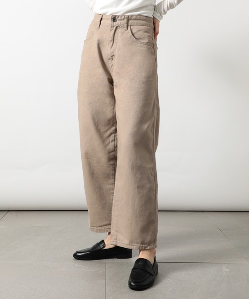 MAISON BREEZE(メゾンブリーズ)の「【MAISON BREEZE】ワイドレッグストレートパンツ ※ SCCH91(チノパンツ・レディース・ベージュ・3/4)」の1枚目の写真