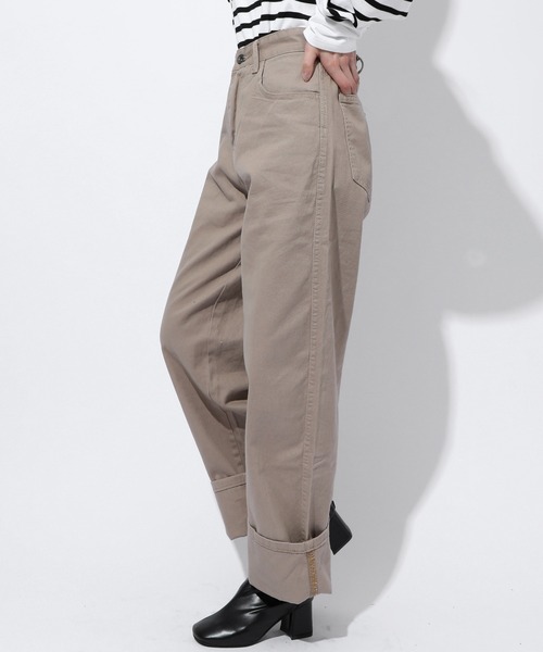 MAISON BREEZE(メゾンブリーズ)の「【MAISON BREEZE】ワイドレッグストレートパンツ ※ SCCH91(チノパンツ・レディース・ベージュ・3/4)」の2枚目の写真