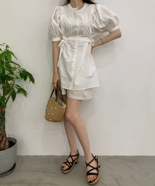 MAJESTIC LEGON(マジェスティックレゴン)の「レイヤードライクチュニックワンピ(ワンピース・レディース・ブラック/アイボリー/ブルー系その他2・MEDIUM)」の4枚目の写真