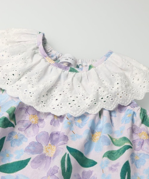 Will Mery（ウイルメリィ）の「花柄衿レースノースリーブチュニック（Tシャツ/カットソー・キッズ・ラベンダー/ピンク・100/110/95/90/130/120/80）」の3枚目の写真