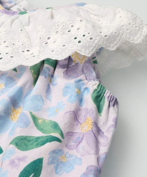 Will Mery（ウイルメリィ）の「花柄衿レースノースリーブチュニック（Tシャツ/カットソー・キッズ・ラベンダー/ピンク・100/110/95/90/130/120/80）」の4枚目の写真