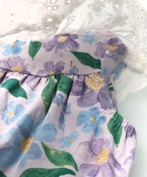 Will Mery（ウイルメリィ）の「花柄衿レースノースリーブチュニック（Tシャツ/カットソー・キッズ・ラベンダー/ピンク・100/110/95/90/130/120/80）」の5枚目の写真