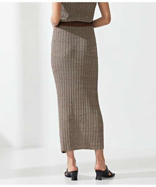 Settimissimo(セッティミッシモ)の「リネンタッチミックスリブタイトスカート(スカート・レディース・ブラウン/グリーン・FREE)」の8枚目の写真