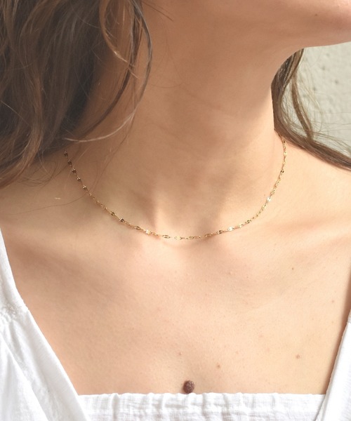 LHME（エルエイチエムイー）の「LHME ペタルチェーンネックレス/サージカルステンレス316L（金属アレルギー対応）（ネックレス・レディース・シルバー/ゴールド・40cm/50cm/45cm）」の17枚目の写真